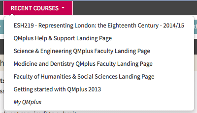 QMplus Recent Courses