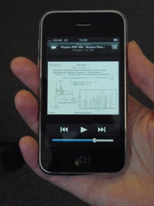 Watching a revision lecture on an iPhone using Q-Review
