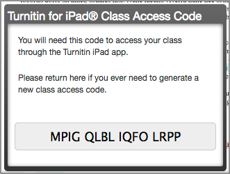 Turnitin access code